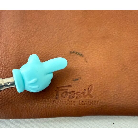 Fossil Genuine Leather Multicolor Patchwork Wristlet Purse Wallet w/ Zip Closure - Picture 4 of 11